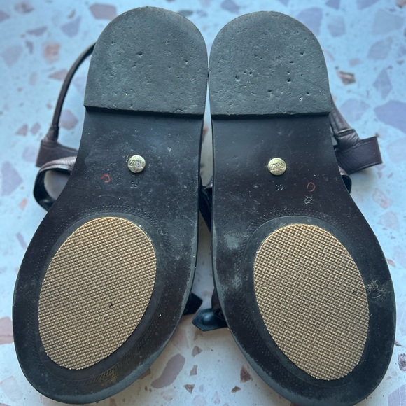 Zara Brown Sandals with Gold Accents Size 39 - Picture 11 of 12
